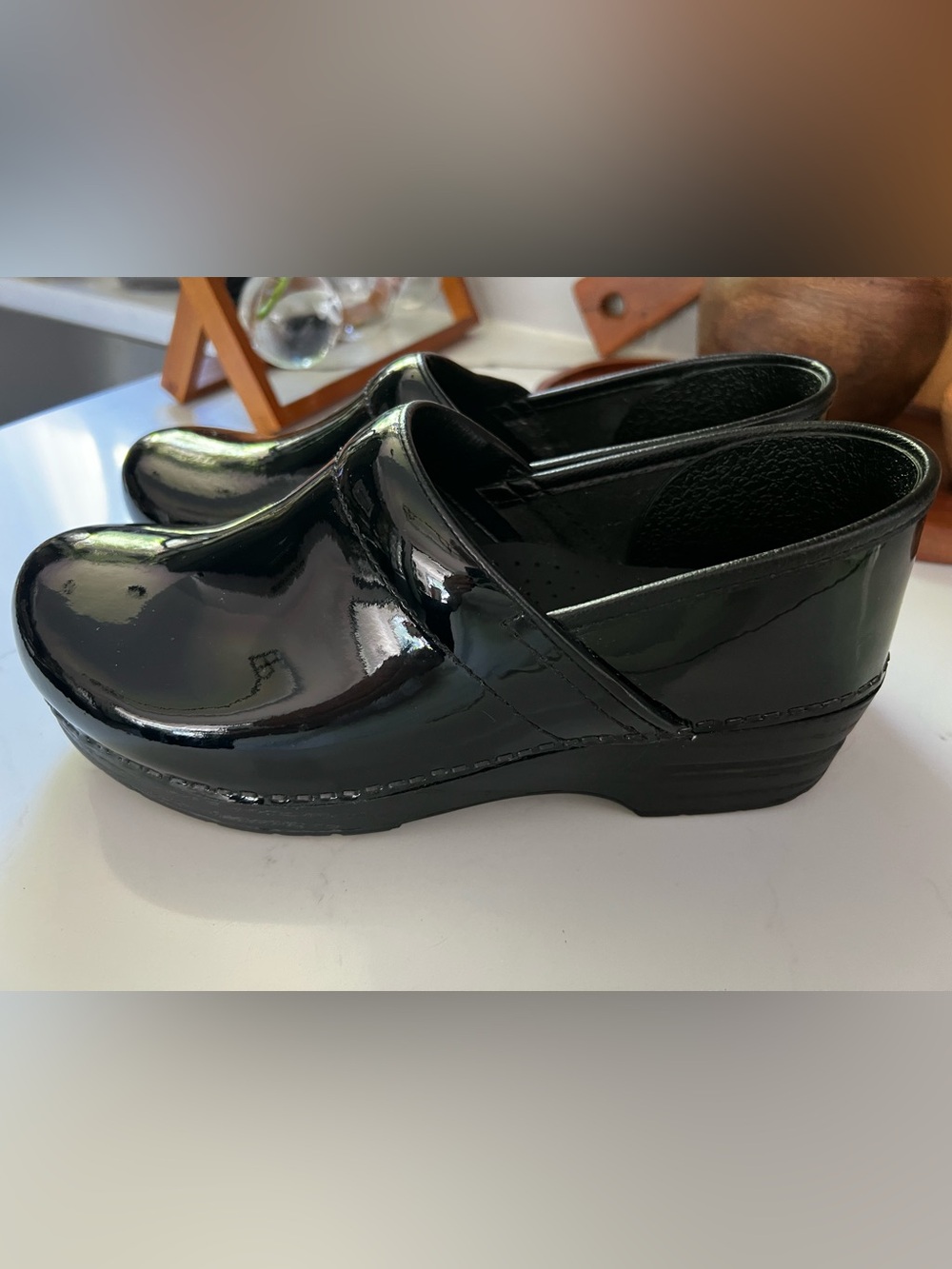 Dansko Black Patent Slip-On Women's Work Clogs - Professional